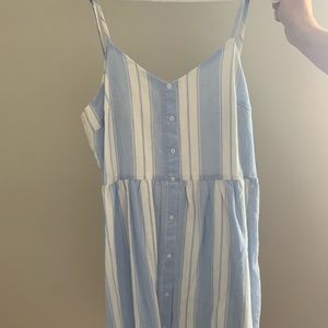 Blue and white mini dress